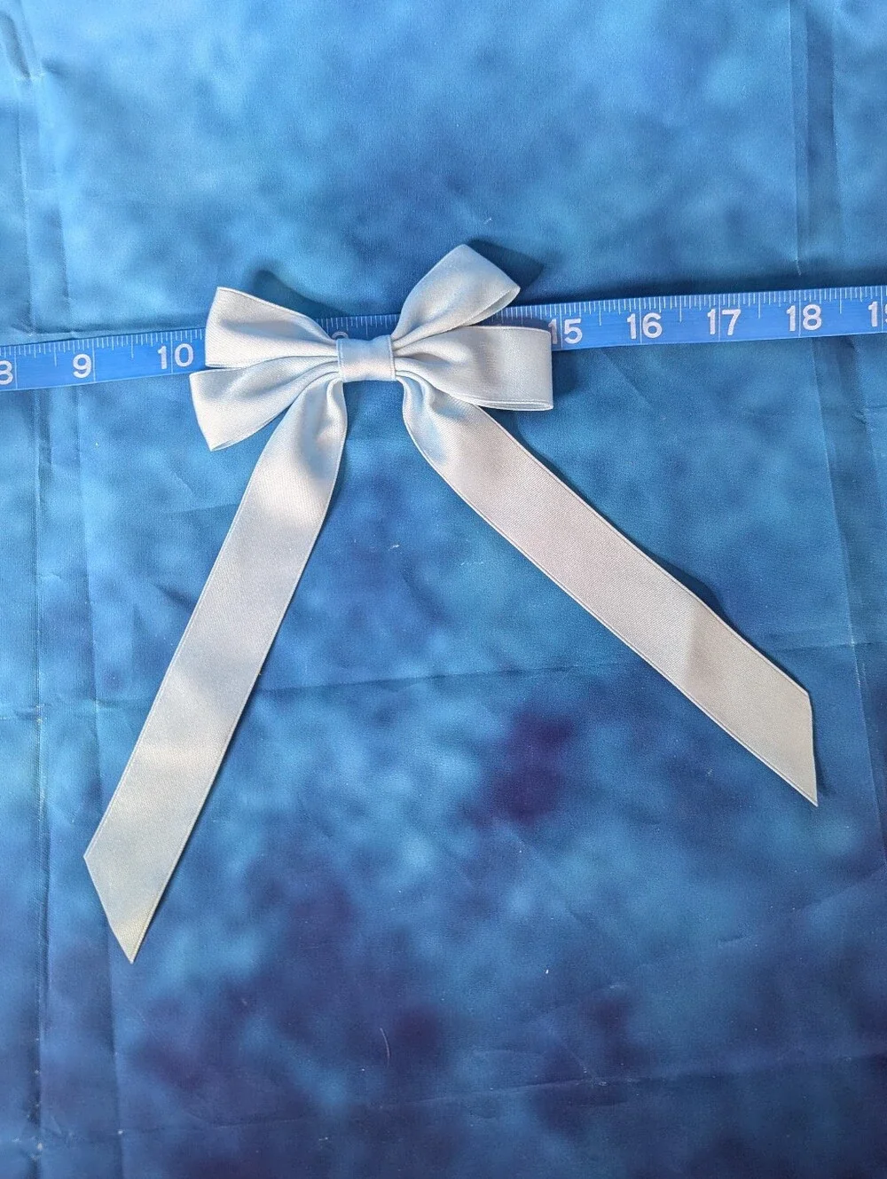 Double Layer Ribbon Bow Hair Accessory Set Of 2 Light Blue With Alligator Clip